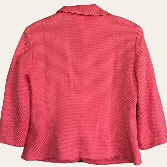 EAST 5th Coral/Melon Textured Jacket w/Peter Pan Collar, Lg Buttons, Sz 14, GUC. - Picture 7 of 8